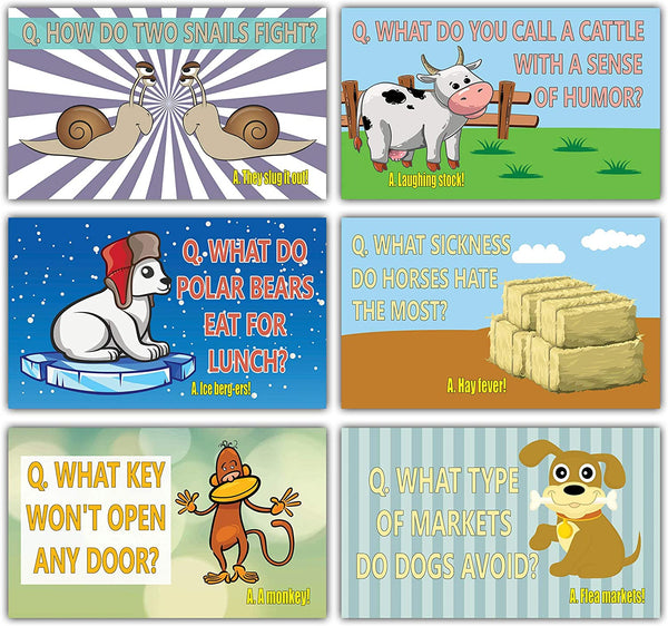 Sea and Land Creatures Lunch Box Note Cards (60-Pack) Ã¢â‚¬â€œ Cool and Funny Jokes Cards - Assorted Language Cards Gift Set for Kids, Teens, Boys & Girls Ã¢â‚¬â€œ Unique School Classroom Rewards Incentives