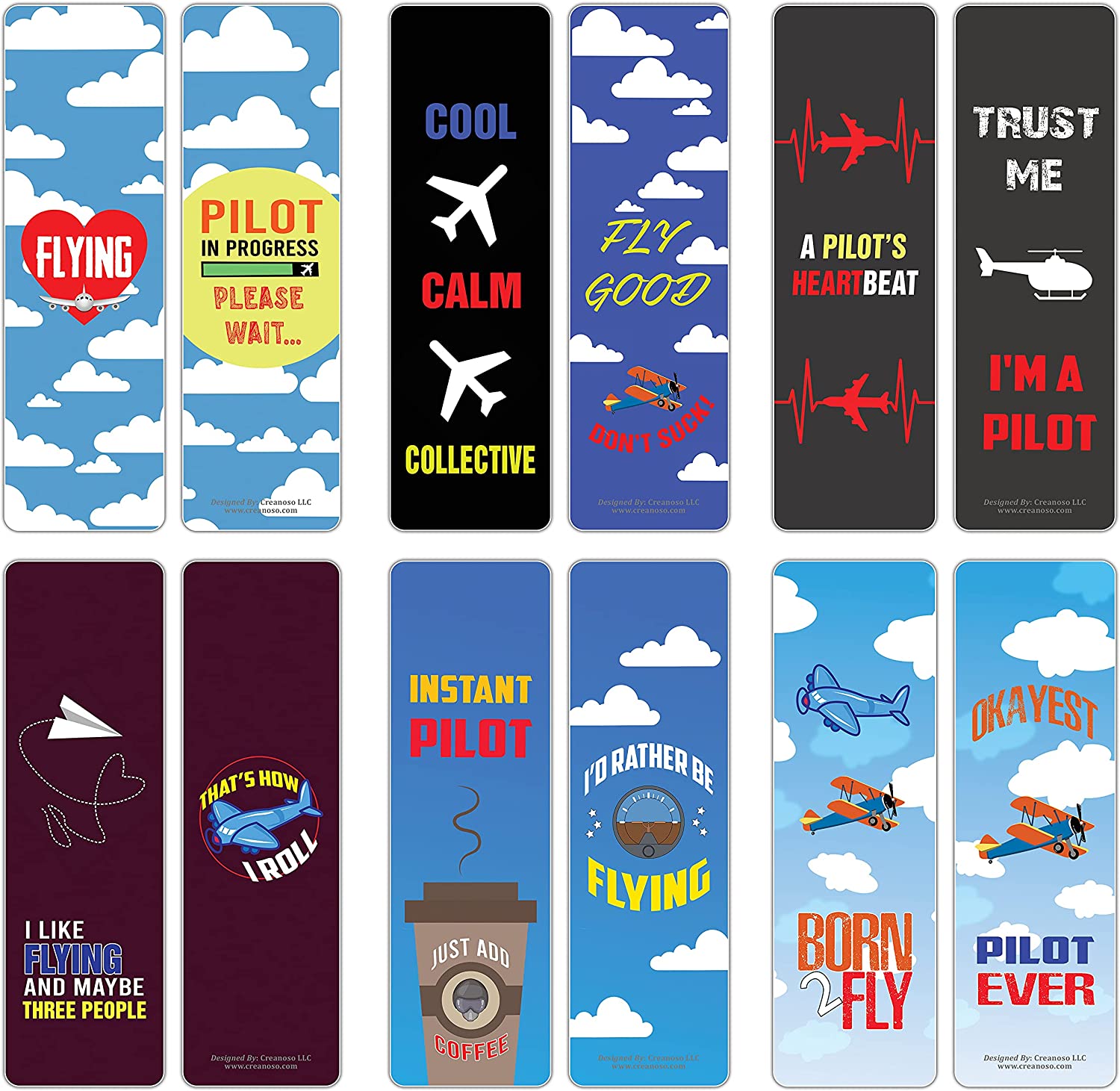 I am a Pilot Bookmarks (10-Sets X 6 Cards)