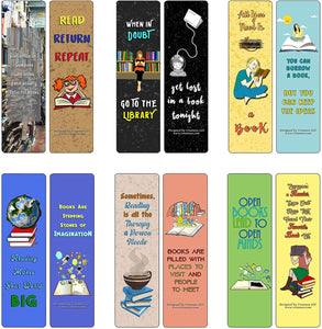 Creanoso Inspiring I Love Books Quote Sayings Postcards (30-Pack) â€“ Unique Greeting Card Bulk Pack Assorted Set â€“ Great Stocking Stuffers Gift for Bookworms, Bibliophiles, Men & Women, Teens