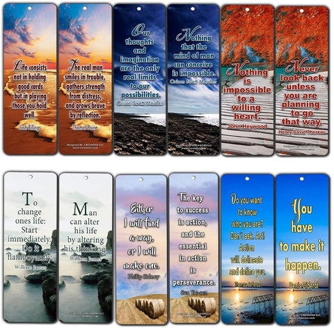 Creanoso Inspirational and Motivational Sayings Book Reading Bookmarks (30-Pack) Ã¢â‚¬â€œ Essential Inspiring Reading Collection Pack for Men, Women, Adults, Book Lovers, Bookworms