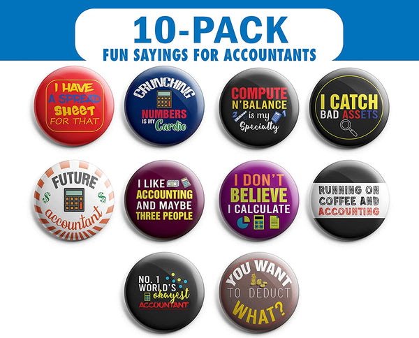 I am an Accountant Pinback Buttons (1-Set X 10 Buttons)