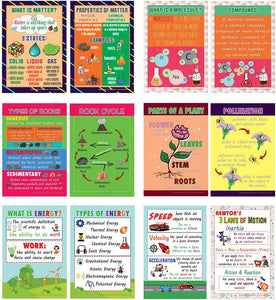 Intermediate Level Science Educational Learning Posters (24-Pack)