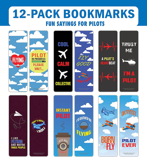 I am a Pilot Bookmarks (2-Sets X 6 Cards)