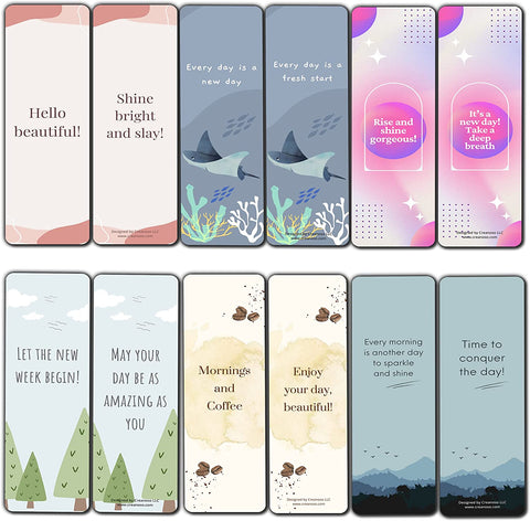 Creanoso Daily Inspirational Greetings Bookmarks (5-Sets X 6 Cards) â€“ Daily Inspirational Card Set â€“ Interesting Book Page Clippers â€“ Great Gifts for Adults and Teens