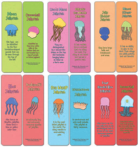 Creanoso Jellyfish Bookmark Cards (60-Pack) - Premium Quality Gift Ideas for Children, Teens, & Adults for All Occasions - Stocking Stuffers Party Favor & Giveaways