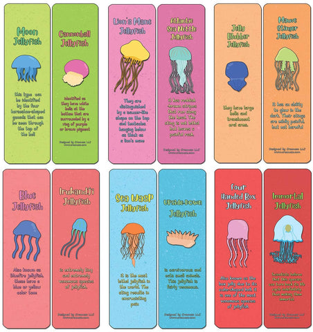 Creanoso Jellyfish Bookmark Cards (60-Pack) - Premium Quality Gift Ideas for Children, Teens, & Adults for All Occasions - Stocking Stuffers Party Favor & Giveaways