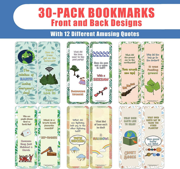 Funny Earth Jokes Bookmarks (5-Sets X 6 Cards)