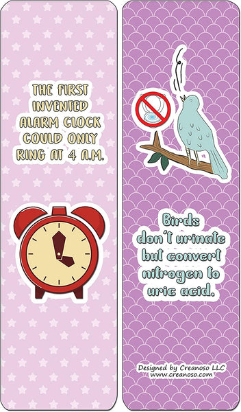Creanoso Funny Facts Bookmarks - Series 2 (30-Pack) - Classroom Reward Incentives for Students and Children - Stocking Stuffers Party Favors & Giveaways for Teens & Adults