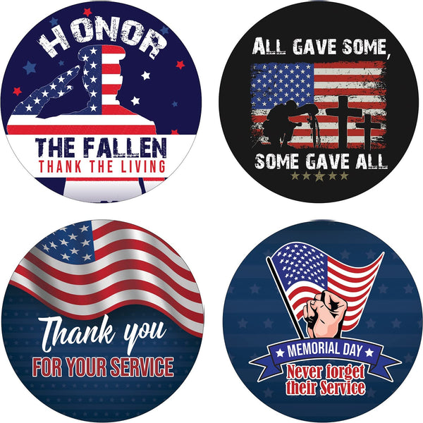 Creanoso Memorial Holiday Stickers (20 Sets X 16 Designs) â€“ Sticker Card Giveaways for Kids â€“ Awesome Stocking Stuffers Gifts for Boys & Girls â€“ Classroom Home Rewards Enticements