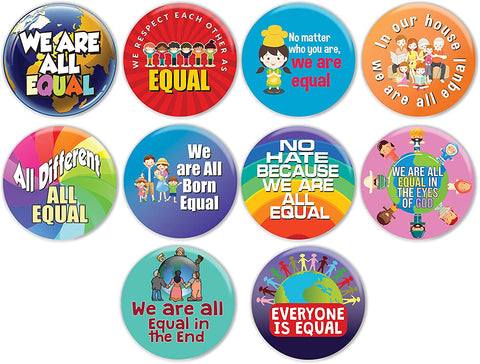 We're All Equal Pinback Buttons (10 Pack)