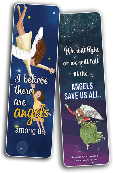Creanoso Angel Quotes Bookmarks (5-Sets X 6 Cards) â€“ Daily Inspirational Card Set â€“ Interesting Book Page Clippers â€“ Great Gifts for Adults and Teens