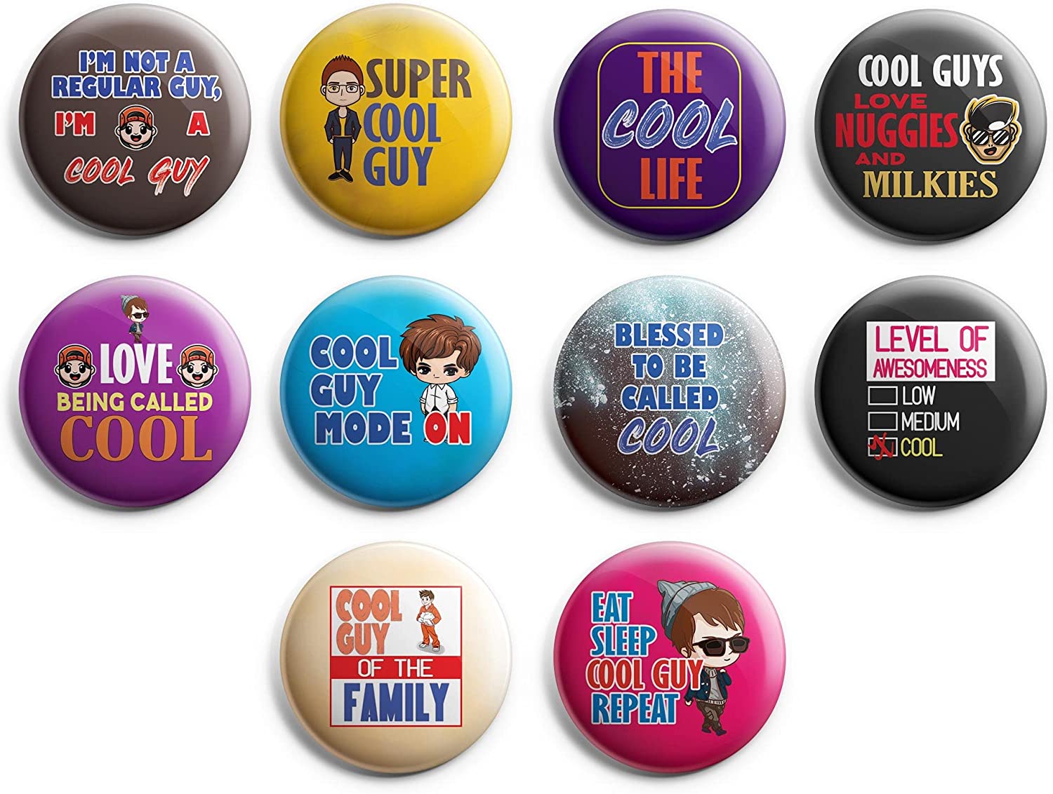 I m Too Cool For You Pinback Buttons 1 Set X 10 Buttons Creanoso