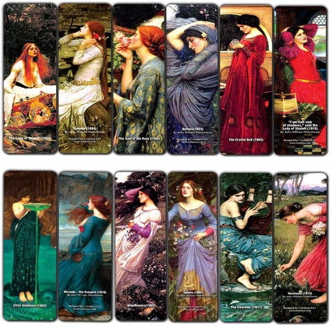 The Women of John William Waterhouse Pre-Raphaelite Art Bookmarks (12-Pack) - Great Gift Token Giveaways Collection Pack Set for Men, Women, Bookworms ÃƒÂ¢Ã¢â€šÂ¬Ã¢â‚¬Å“ Book Reading Rewards ÃƒÂ¢Ã¢â€šÂ¬Ã¢â‚¬Å“ Cool Employee Incentives