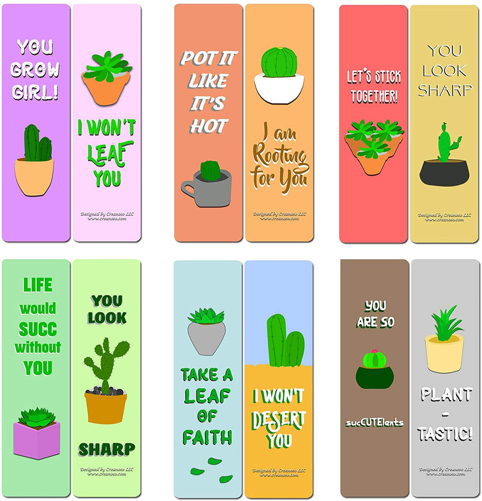 inspirational succulent quotes Creanoso Cactus and succulents quotes Bookmarks (30-Pack)