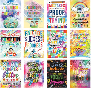 Colorful Words Art Poster (6 Pack) - Classroom Rewards Teacher Teaching Supply - Stocking Stuffers Gifts
