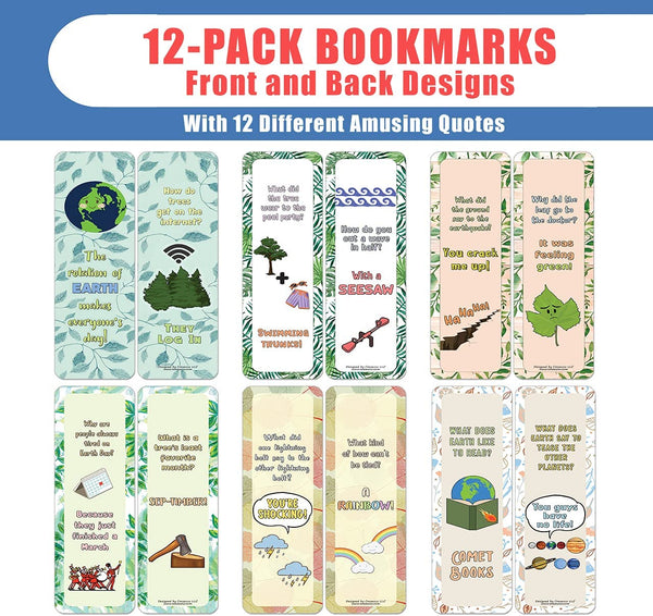 Funny Earth Jokes Bookmarks (2-Sets X 6 Cards)