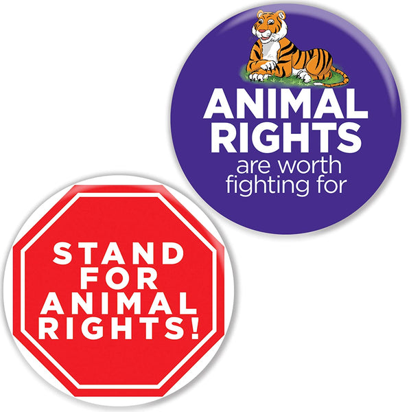 Stop Animal Abuse Pinback Buttons (10 Pack)