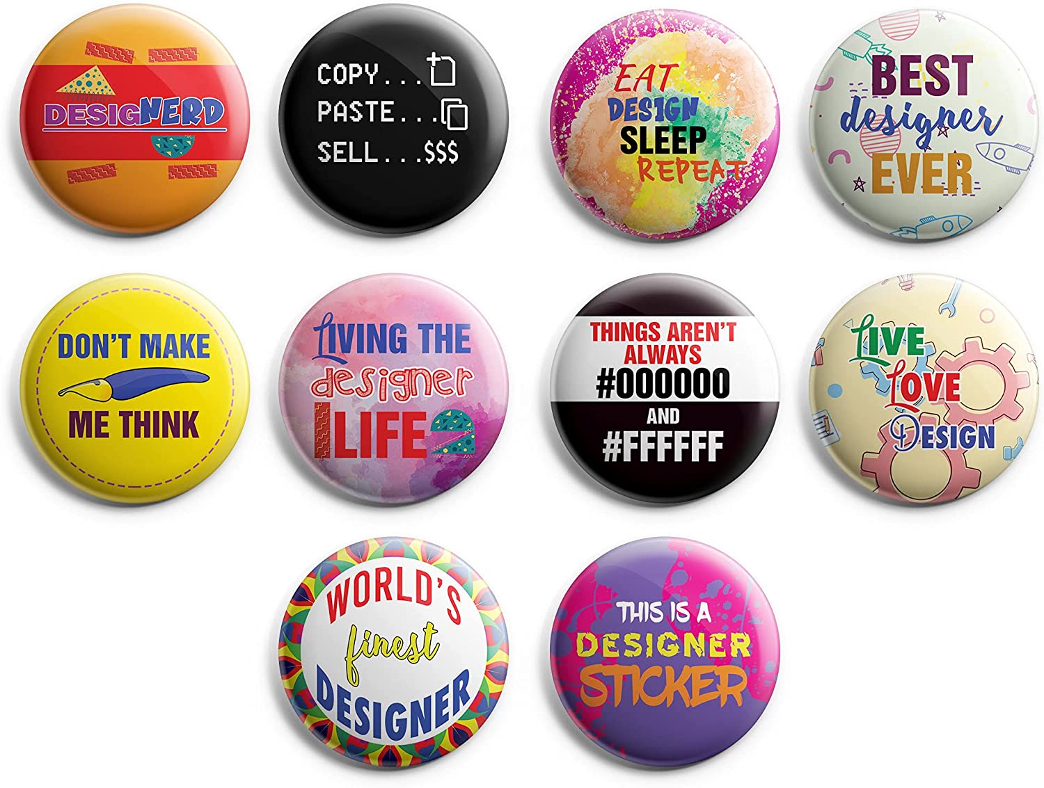 I am a Designer Pinback Buttons (1-Set X 10 Buttons)