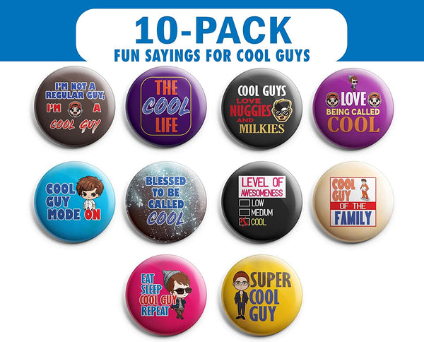 I'm Too Cool For You Pinback Buttons (1-Set X 10 Buttons)