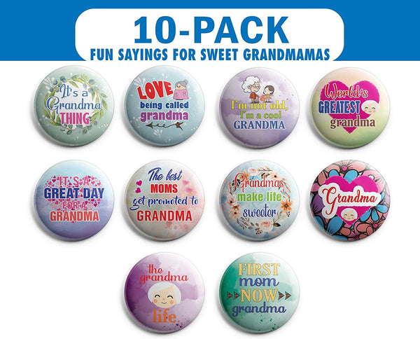 I Am A Sweet Grandmama Pinback Buttons (1-Set X 10 Buttons)