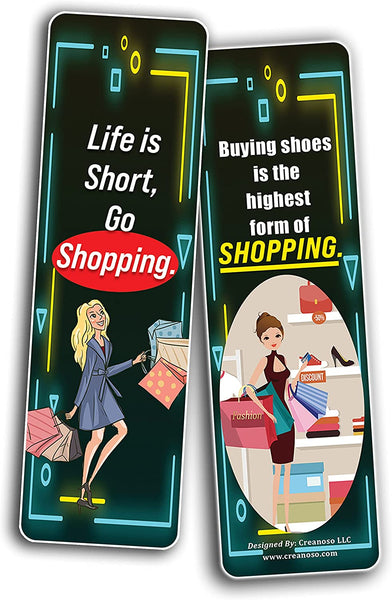 Funny Shopaholic Quotes Bookmarks (10-Sets X 6 Cards)
