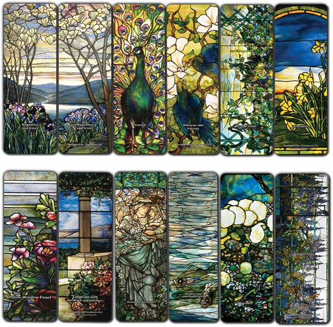 Tiffany Stained Glass Bookmarks (30-Pack)- Unique Art Peacock Cards Book Binder - Stocking Stuffers Gift for Bookworms, Men & Women Teens Ã¢â‚¬â€œ Inspiring Drawings Page Binding Clip Ã¢â‚¬â€œÃ¢â‚¬â€œ Cool Rewards