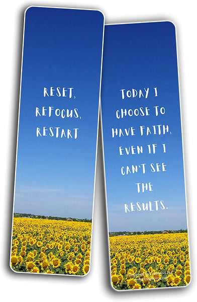 Creanoso Keep the Faith Bookmarks (10-Sets X 6 Cards) â€“ Daily Inspirational Card Set â€“ Interesting Book Page Clippers â€“ Great Gifts for Adults and Teens