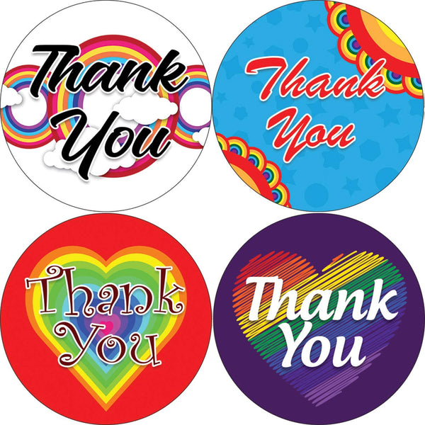 Rainbow Thank You Stickers (20 - Sheet)