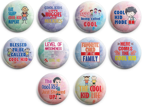 I Am A Cool Child Pinback Buttons (1-Set X 10 Buttons)