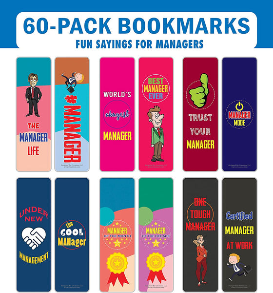 Creanoso I am a Manager Bookmarks (10-Sets X 6 Cards) â€“ Daily Inspirational Card Set â€“ Interesting Book Page Clippers â€“ Great Gifts for Adults and Teens
