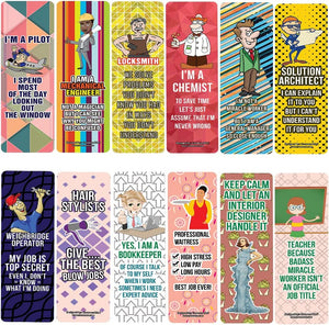 Creanoso Funny Profession Job Bookmarks (5-Sets X 6 Cards) â€“ Daily Inspirational Card Set â€“ Interesting Book Page Clippers â€“ Great Gifts for Adults and Teens