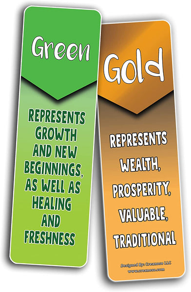 Colors and Their Meanings Bookmarks (10-Sets X 6 Cards)