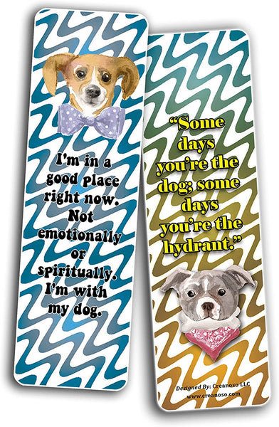 Creanoso Dog Lover Quotes Bookmarks (5 Sets x 6 Cards) â€“ Daily Inspirational Card Set â€“ Interesting Book Page Clippers â€“ Great Gifts for Kids and Teens