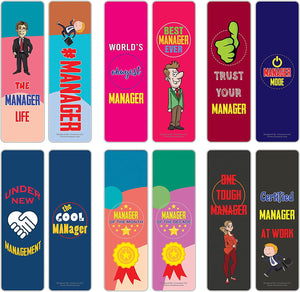 Creanoso I am a Manager Bookmarks (2-Sets X 6 Cards) â€“ Daily Inspirational Card Set â€“ Interesting Book Page Clippers â€“ Great Gifts for Adults and Teens