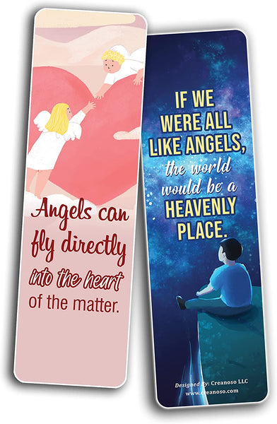 Creanoso Angel Quotes Bookmarks (10-Sets X 6 Cards) â€“ Daily Inspirational Card Set â€“ Interesting Book Page Clippers â€“ Great Gifts for Adults and Teens