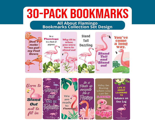 All About Flamingo Bookmarks (5-Sets X 6 Cards)
