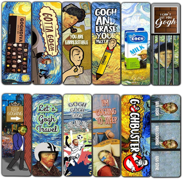 Meme Bookmarks Obsessed with Van Gogh Series 1 (30-Pack) Ã¢â‚¬â€œ Premium Gift Set Ã¢â‚¬â€œ Funny Van Gogh Famous Art Impressions Ã¢â‚¬â€œ Artist Gifts and Rewards Incentives Ã¢â‚¬â€œSilly Jokes Bookmarker Cards