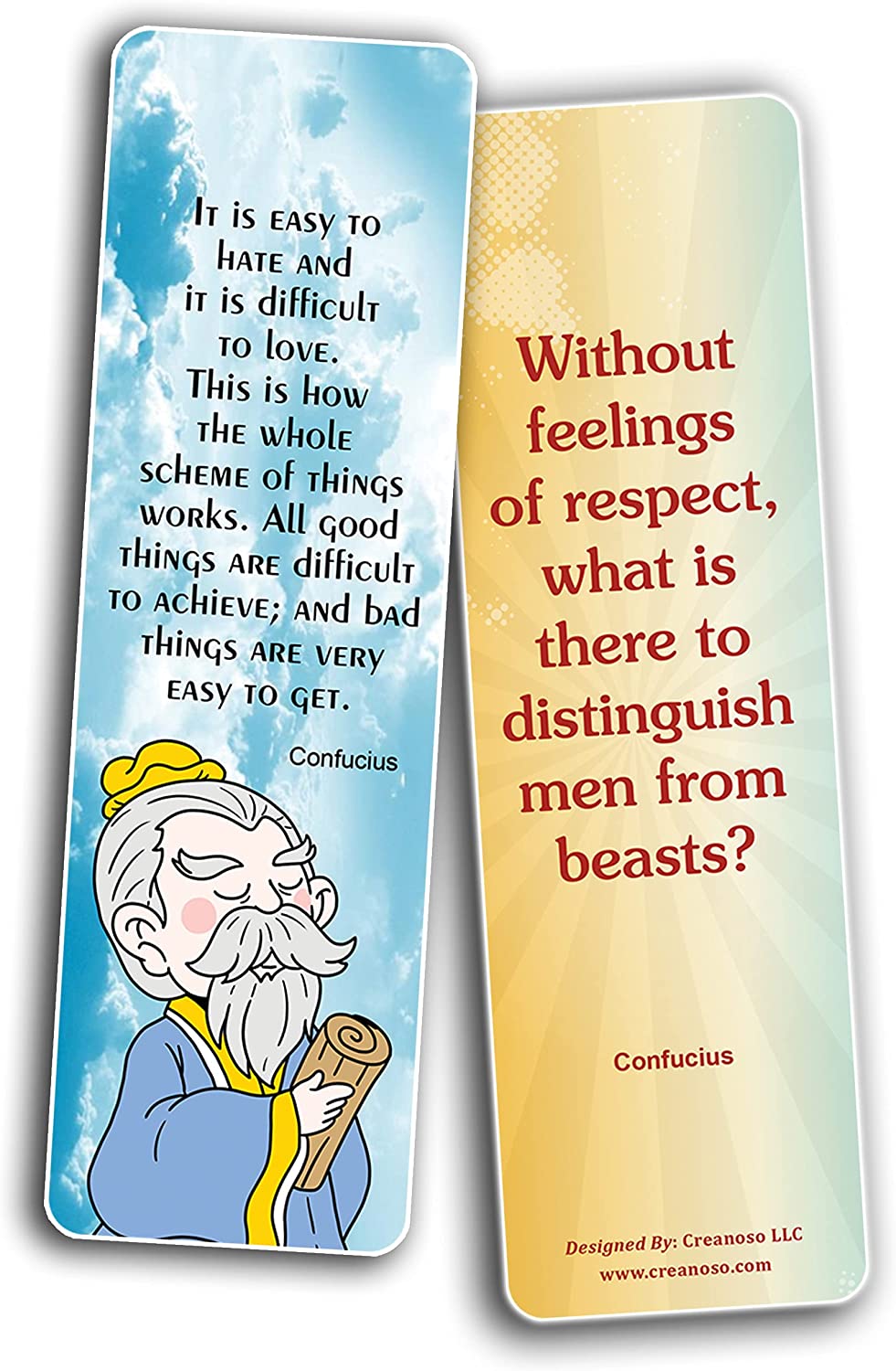 Confucius Quotes Bookmarks - (2 Sets x 6 Cards) – Creanoso, image size:981x1500