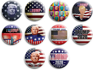 Creanoso President Donald Trump Pinback Buttons Set (10-Pack) Ã¢â‚¬â€œLarge Pins Badges 2.25 inch for Adults Men Women Campaign