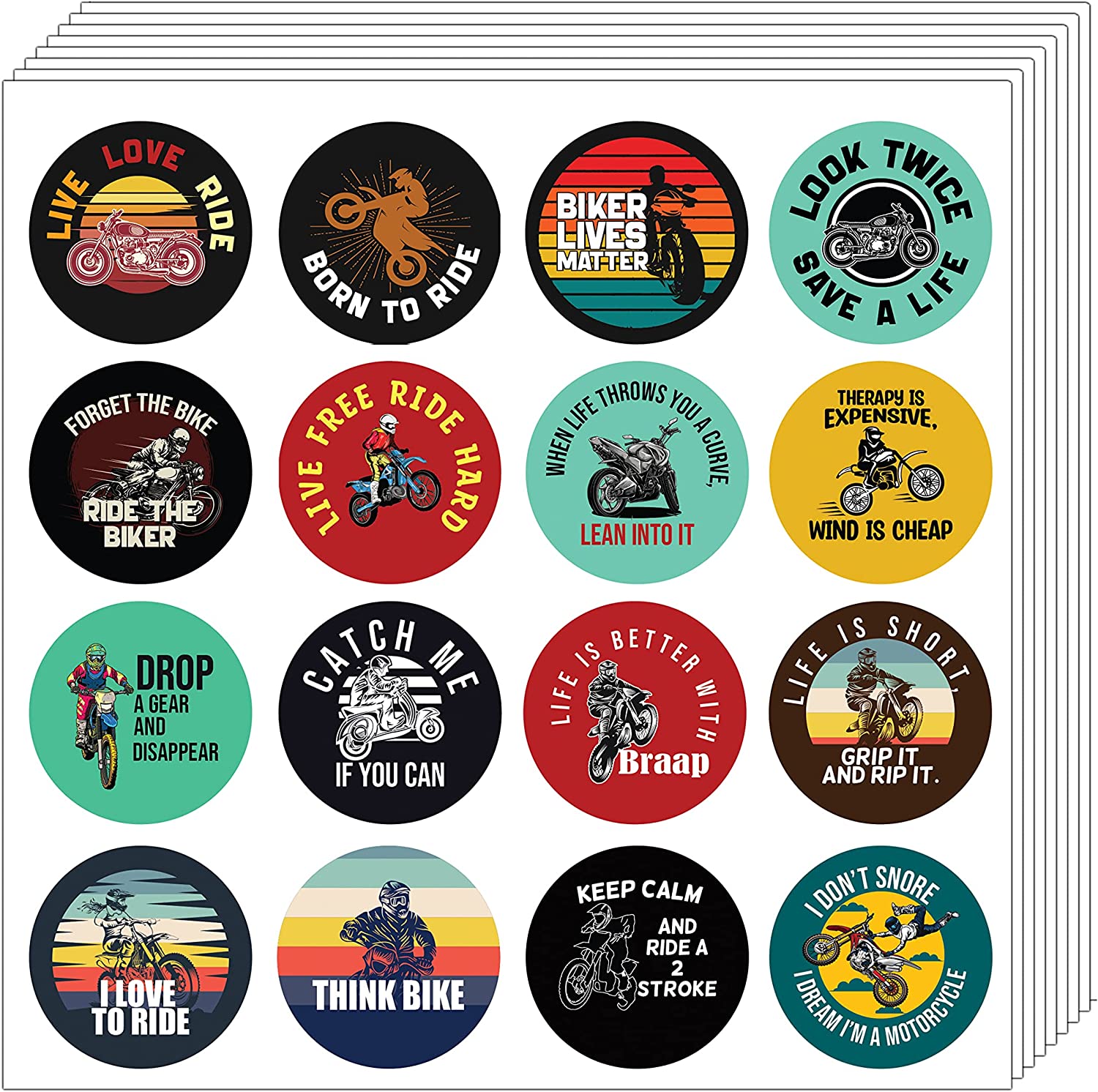 Creanoso Riders stickers (20 Sets X 16 Designs) â€“ Sticker Card Giveaways for Kids â€“ Awesome Stocking Stuffers Gifts for Boys & Girls â€“ Classroom Home Rewards Enticements