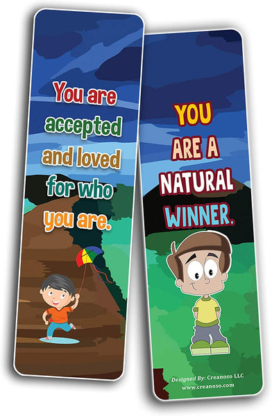 Building Confidence in Kids Bookmarks (12-Pack) Premium Quality Gift Ideas for All Occasions - Stocking Stuffers Party Favor & Giveaways