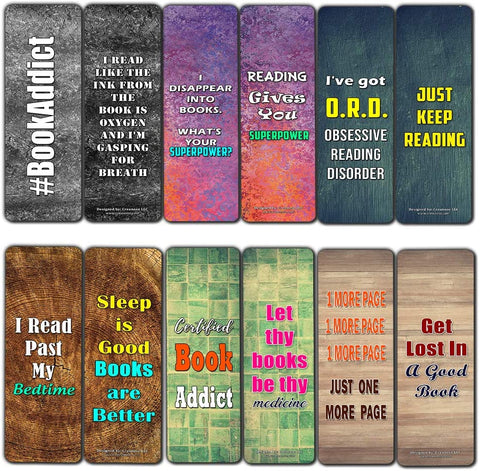 Creanoso Addicted Readers Bookmarks (60-Pack) ÃƒÂ¢Ã¢â€šÂ¬Ã¢â‚¬Å“ Inspiring Inspirational Bookmarker Cards Set - Premium Stocking Stuffers Gifts for Bookworms, Book Lovers, Bibliophiles ÃƒÂ¢Ã¢â€šÂ¬Ã¢â‚¬Å“ Great Stocking Stuffers Gifts