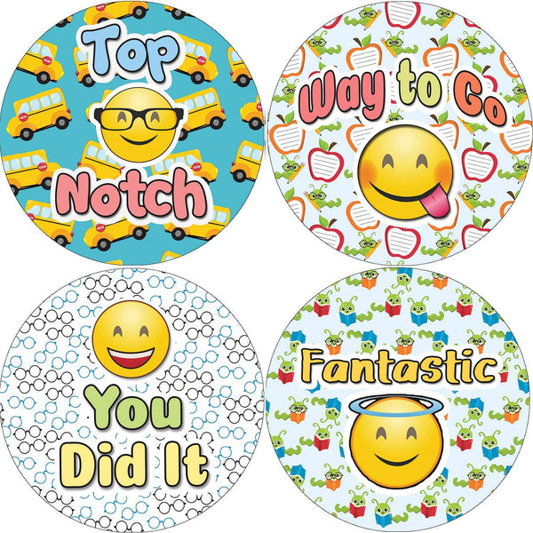 Creanoso Emoji Teacher Grading Stickers (10-Sheet) - Assorted Designs for Children - Classroom Reward Incentives for Students - Stocking Stuffers Party Favors & Giveaways