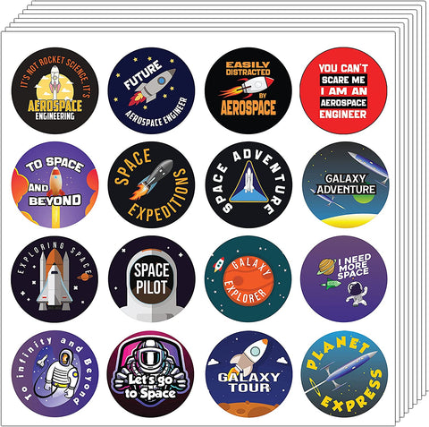 Creanoso Aerospace Stickers (20 Sets X 16 Designs) â€“ Sticker Card for Kids â€“ Awesome Stocking Stuffers Gifts for Boys & Girls â€“ Classroom Home Rewards Enticements