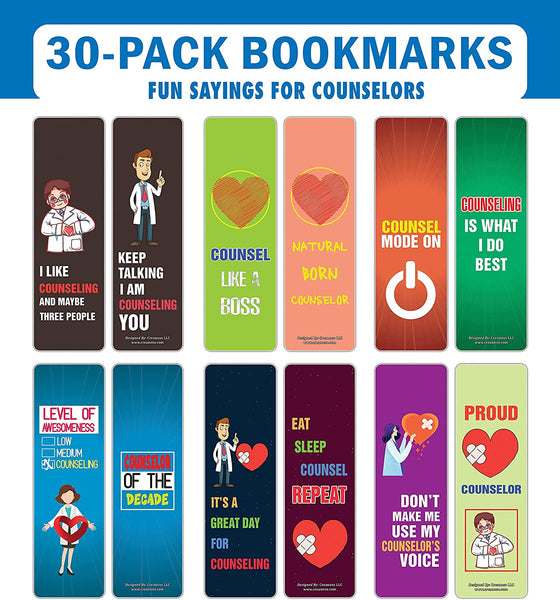 Creanoso I am a Counselor Bookmarks (5-Sets X 6 Cards) â€“ Daily Inspirational Card Set â€“ Interesting Book Page Clippers â€“ Great Gifts for Adults and Teens