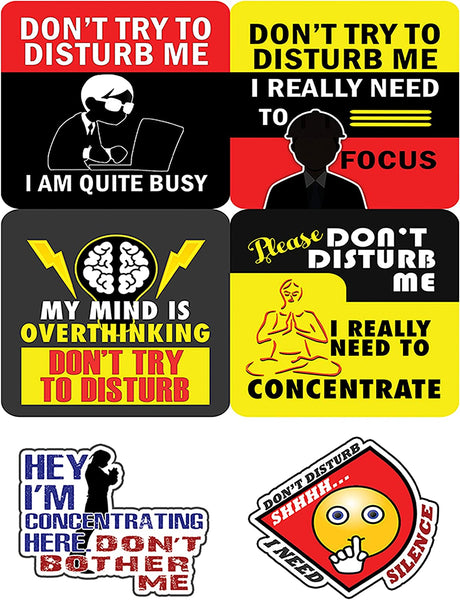 High Concentration Sticker Creanoso Vinyl PVC Concentration Do Not Disturb Stickers (6-Sheets)