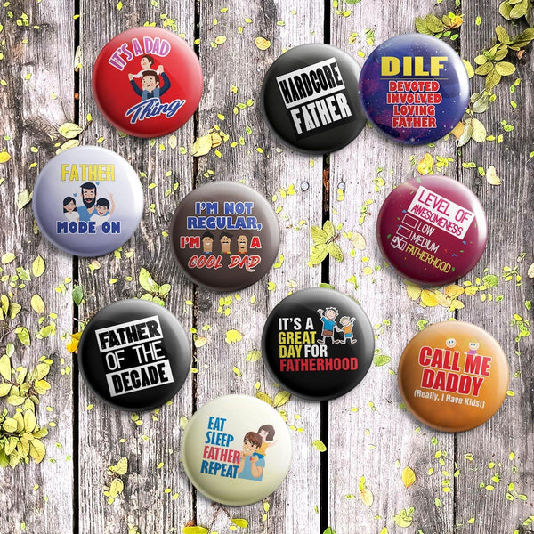 I Am A Great Father Pinback Buttons (1-Set X 10 Buttons)