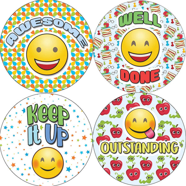 Creanoso Emoji Teacher Grading Stickers (10-Sheet) - Assorted Designs for Children - Classroom Reward Incentives for Students - Stocking Stuffers Party Favors & Giveaways