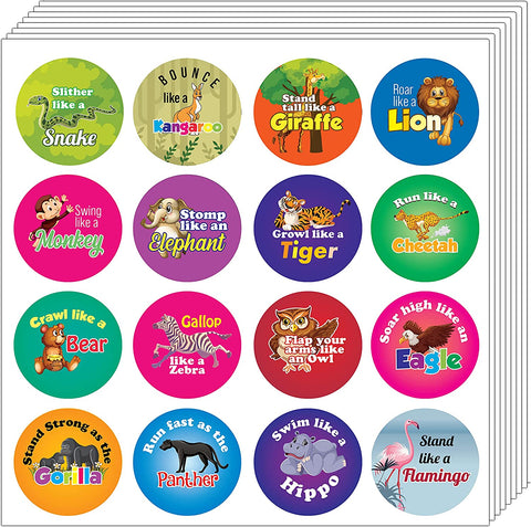 Safari Animals Stickers (10 Sets X 16 Designs)