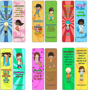 Creanoso Powerful Character Traits Bookmarks Series 2 (60-Pack) - Assorted Designs for Children - Classroom Reward Incentives for Students - Stocking Stuffers & Party Favors